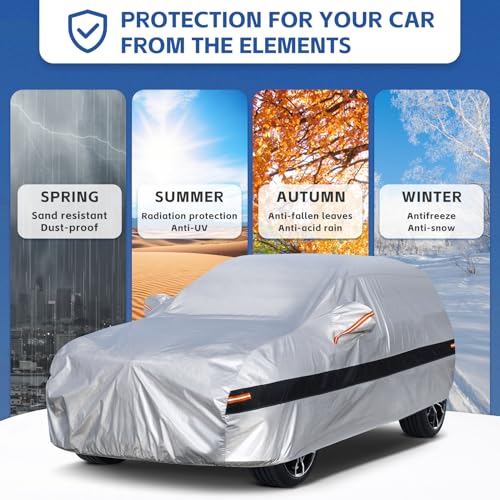 10 Layers SUV Car Cover Custom Fit for Toyota RAV4 (2005-2024) Waterproof All Weather for Automobiles, Full Cover Sun UV Rain Protection.Silver - size: Custom Fit for Toyota Rav4