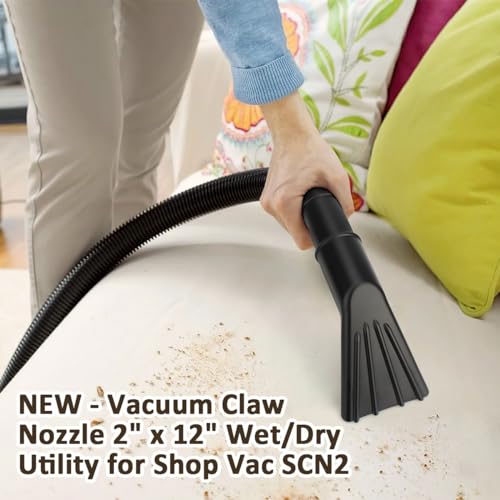 Vacuum Claw Nozzle 2" x 12" for Wet/Dry Utility Shop Vac Cleaning Auto Car Cars RV's Home Claw Nozzle SCN2 - style: 1 PACK