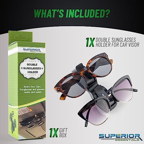 Sunglass Holder for Car Visor Clip - Sun-Glasses Holder and Ticket Card Clips - Car Visor Accessories - Luxury Eyeglass Car Mount - size: 1 PC