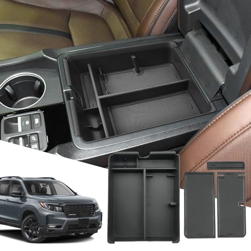 SXCY for 2024 2025 Honda Ridgeline/2026 Passport Center Console Organizer for Honda Ridgeline 2024 2025 Accessories Console Tray for 2024 2025 2026 Passport Accessories Console Organizer (black) - color: black