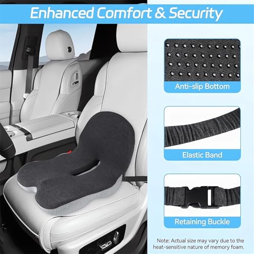 Memory Foam L-Shaped Integrated Seat Cushions for Car Truck Driver Ergonomic L Shape Lumbar Cushion Sciatica Back Pain Relief Office Chair Butt and Back Support Pillow Long Driving Booster Seat (D1) - color: D1