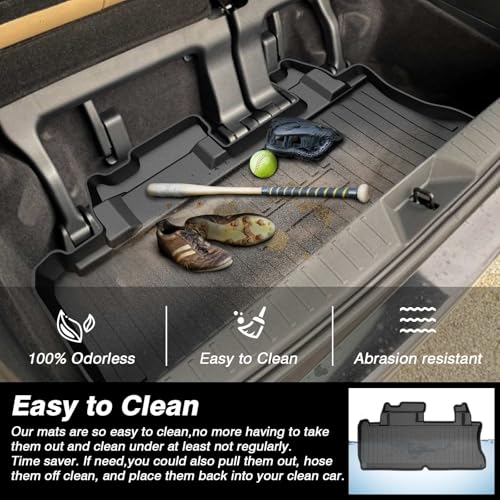 KUST Cargo Liner for Toyota Sienna 2021-2025 (with Spare Tire), Rear Trunk Cargo Mat All Weather Protection TPE Rubber Raised Edge - size: For 2021-2025 Sienna | Trunk Mat