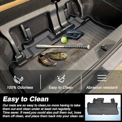KUST Cargo Liner for Toyota Sienna 2021-2025 (with Spare Tire), Rear Trunk Cargo Mat All Weather Protection TPE Rubber Raised Edge - size: For 2021-2025 Sienna | Trunk Mat