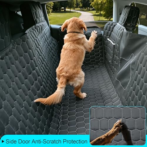 Meginc Dog Seat Covers for Back Seat, Dog Car Seat for Tesla Model 3, 100% Waterproof Pet Seat Cover Protects from Scratches, Scuffs, Hammock for Tesla with Mesh Window & Headrest Protection - size: Cover Seat for Model 3