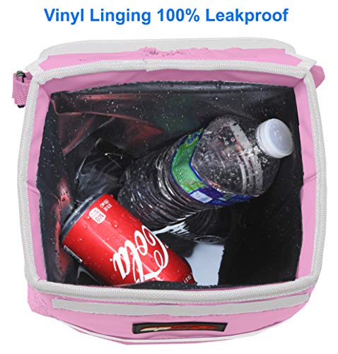 EPAuto Waterproof Car Trash Can with Lid and Storage Pockets, 2.5 Gallon Leakproof, Pink - color: Pink