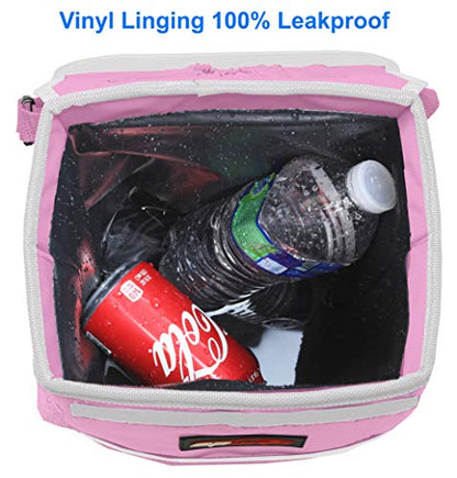 EPAuto Waterproof Car Trash Can with Lid and Storage Pockets, 2.5 Gallon Leakproof, Pink - color: Pink