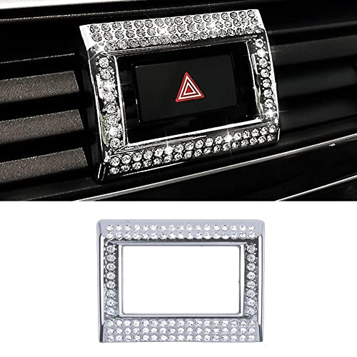Bling Hazard Warning Button Cover Sticker Compatible with Honda 10th gen Honda Civic/Accord (2018-2022) Zinc Alloy Crystal Warning Light Decal - color: Warning Light Sticker