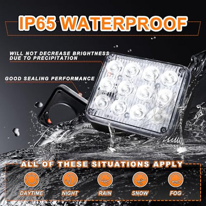 2PCS Battery Operated Led Strobe Light, Magnetic Wireless LED Rechargeable Strobe Light for Trucks Car Surface Mount Beacon Warning Emergency Flashing Light for Vehicles Trucks Tow (White) - color: White