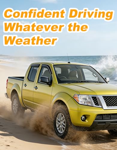 Extra-Thick Window Rain Guard for 2005-2021 Nissan Frontier Crew Cab Rain Guards Tape-on Side Truck Window Visors Low Profile Vent Visor Window Deflectors Vent Shades Car Accessories - size: Fit for 2005-2021 Nissan Frontier Crew Cab