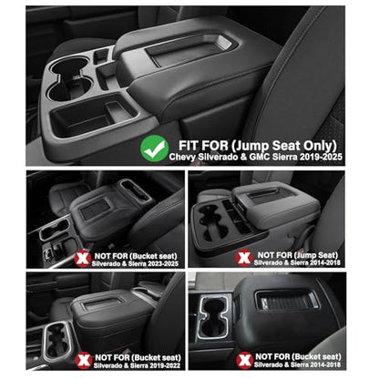 JKCOVER Center Console Hanging Organizer Box Compatible with 2019-2026 Chevy Silverado/GMC Sierra 1500 and 2020-2026 Chevrolet Silverado/Sierra 2500HD 3500HD Accessories(Split-Bench Folding Seat Only) - color: Hanging Organizer