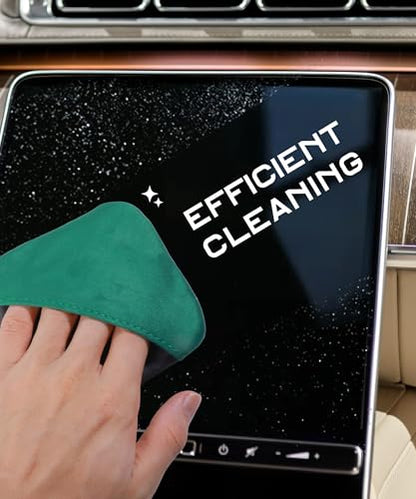SCUARI Car Screen Cleaner,Touch Screen Cleaner for Car,Car Accessories Car Screen Wipes,Foldable Car Screen Cleaner Cloth,Square Microfiber Screen Cleaning Pad,Fits Car Dashboard LCD Display (Green) - color: Green