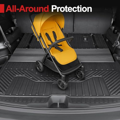 Cargo Mat Backrest Mat for 2016-2022 Honda Pilot 8 Passengers (No Elite Models), All Weather TPE Car Liner Car Mat for 2022 Honda Pilot Accessories - size: for 2016-2022 Honda Pilot Cargo Mats