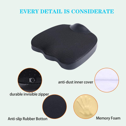 Decompression Cushion, Comfort Memory Foam Seat Cushion for Car Seat Drivers, Tailbone (Coccyx) Pain Relief Cushion, Office Chair Cushion (Gray) - color: Gray