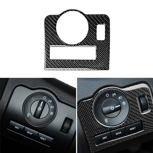 1pc Real Soft Carbon Fiber Car Driver Side Headlight Switch Control Panel Trim Sticker Compatible with Ford Mustang GT/Shelby 2009 2010 2011 2012 2013 2014 Auto Interior Accessories Black-Type A - color: Headlight Switch-a