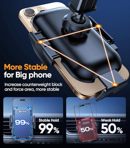 VICSEED Dark Blue Phone Holders for Your Car [Upgraded True Military-Grade Strongest Suction] Cell Phone Mount for Car Dashboard Windshield Vent Truck Boat Stand Adjustable for iPhone Android - color: Dark Blue