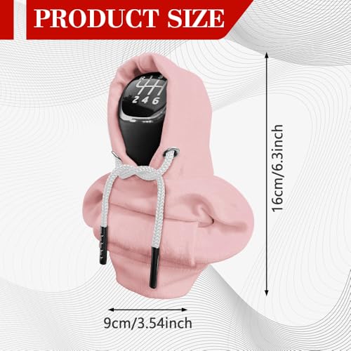 Gear Shift Hoodie, Shifter Hoodie, Funny Car Gear Shift Protector Cover, Automotive Interior Cute Gadgets Fashionable Mini Sweater Shifter Stick Knob Cover Universal for Most Vehicles (Pink) - color: Pink
