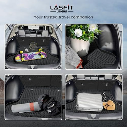 LASFIT Floor Mats & Cargo Mat with Backrest Mat for Honda HRV 2026 2025 2024 2023 Sport/LX/EX-L & for Acura ADX 2025-2026, All Weather TPE Custom Fit HR-V Floor Liner Accessories Full Set, Black - style: 6）For Honda HR-V | 2023-2026 | Full Set