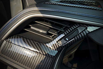 GZXinWei Carbon Fiber Grain ABS Car Interior Front Side and Console Air Outlet Vent Frame Trim Sticker for Honda 10th Gen Civic 2016 2017 2018 2019 2020 2021 - color: Carbon Fiber Grain