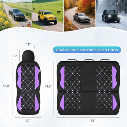 Road Comforts Seat Covers, Premium Leather Car Seat Covers Full Set for Women Girls,Airbag Compatible, Automotive Seat Covers Universal Fit Most Cars,Vans,Truck,SUV - color: Purple Full Set