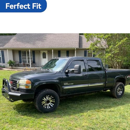 Window Visors Rain Guards for 2001-2007 Chevy Silverado/GMC Sierra, Window Vent Wind Deflectors Visors Shades for 2000-2006 Suburban/Yukon XL, 2002-2006 Avalanche/Cadillac Escalade - Crew Cab - size: 2001-2007 Silverado/Sierra Crew Cab