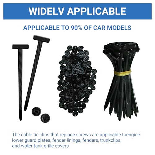 100PCS Nylon Universal Cable Tie Buckle Zip Ties – Push Mount Button Lock Clips, UV-Resistant Fasteners for Car Wire Harness, Garage, Electrical & Automotive Use