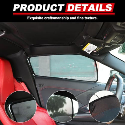 Car Side Window Shades for Corvette C8 2020-2024 Sun Shade Heat Insulation Strong-Light Blocking&UV Protection Privacy Essential Interior for Baby,Car Camping and Napping Curtains (2PCS)