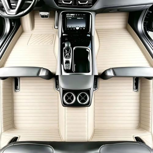 Customize Floor mats for car fit 99% Sedans SUV Sports,Custom Automotive Floor mat Fit Truck, All Weather Men Women Car Protection Pads Non-Slip auto Floor Liners (Beige Stripes), RH2206UPR - color: Beige stripes