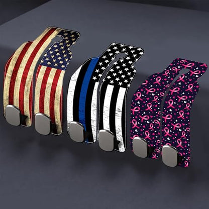 Camouflage Car Headrest Purse Hanger Camo Hunting Forest 1 Pack Bag Purse Holder for Car Premium Leather Double Metal Hook for Handbags, Grocery Bags and Phones - color: Camouflage