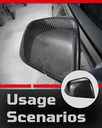 Side Mirror Caps Cover Compatible with Tesla Model Y 2021 2022 2023 2024 Gloss Carbon Fiber Mirror Covers - color: Model Y Gloss Carbon Fiber Mirror Covers