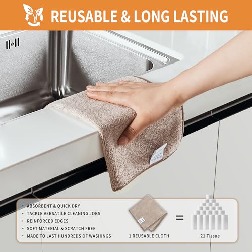 MR.SIGA Microfiber Cleaning Cloths, All-Purpose Surface Microfiber Towels, Streak Free Cleaning Rags, Pack of 12, Wheat, Size 32 x 32 cm(12.6 x 12.6 inch) - color: Wheat