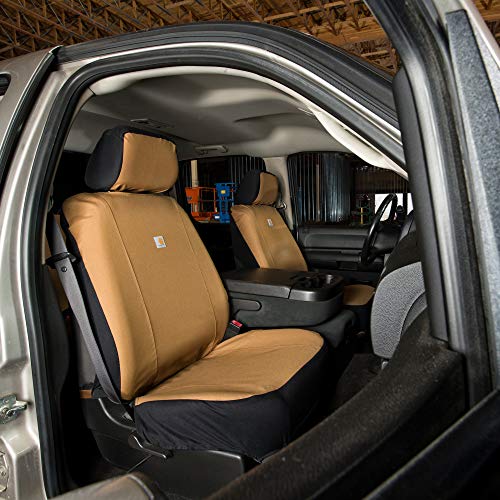 Carhartt Universal Nylon Duck Canvas Fitted Bucket Seat Cover, Durable Seat Protection with Rain Defender, Single, Carhartt Brown - color: Carhartt Brown, size: One Size