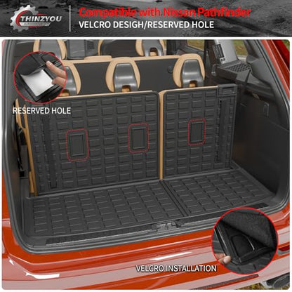 Cargo Mat Compatible with 2022-2025 2026 Nissan Pathfinder Trunk Mat Cargo Liner TPE All Weather Trunk Liner 2024 Pathfinder Accessories (Trunk Mat with Backrest Mat) - style: For Nissan Pathfinder | 2022-2026