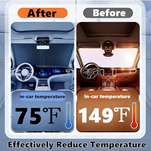 Windshield Sun Shade for Toyota RAV4 2013-2018 Sunshade 240T Reflective Fabric Double-Layer Design Front Window Blocks UV Rays and Heat Automotive Interior Protector Keep Your Car Cooler