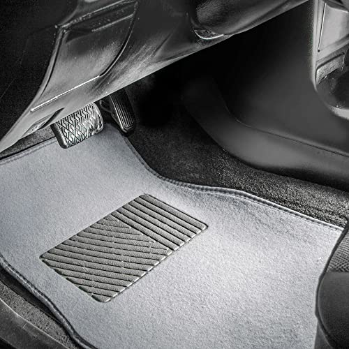FH Group F14403GRAY Gray Carpet Floor Mat with Heel Pad (Deluxe) - color: Gray