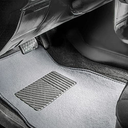 FH Group F14403GRAY Gray Carpet Floor Mat with Heel Pad (Deluxe) - color: Gray