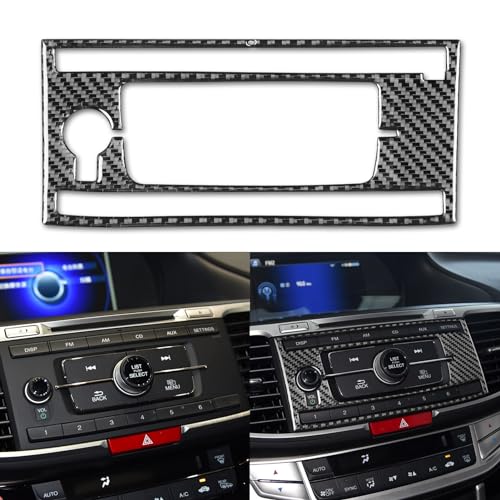 NVCNX Real Premium Carbon Fiber Compatible with Honda 9th Gen Accord 2013 2014 2015 2016 2017 Accessories Car Dash Volume Button Panel Trim Cover Interior Trim Black - A - color: Dash Volume Button Panel Trim - A