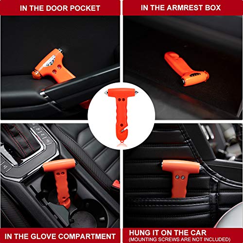 MOTORBUDDY 2-Pack Car Safety Hammer Seatbelt Cutter, Auto Emergency Escape Hammer with Window Glass Breaker and Seat Belt Cutter, Striking Red Escape Tool for Car Accidents - color: Red
