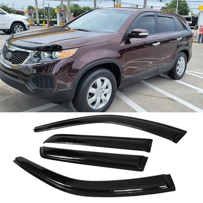 Original Side Window Wind Deflector, 4pcs Out-Channel Tape-On Nice Rain Guards Set, Window Visor fit for 2011-2015 Kia Sorento 94187 - size: 2011-2015 Kia Sorento