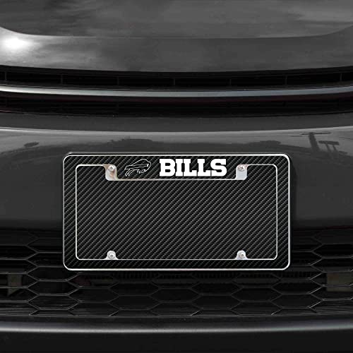 Rico Industries NFL Football Black 12" x 6" Chrome All Over Automotive License Plate Frame for Car/Truck/SUV