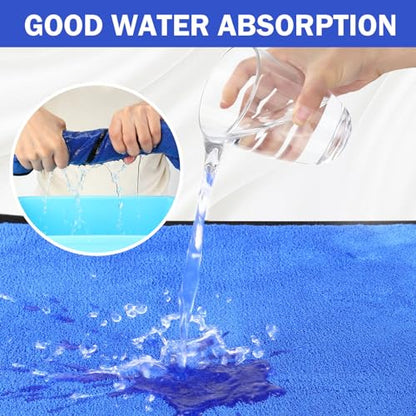 Tallew 12 Pcs Microfiber Towels for Cars, 800 GSM Plush Drying Cleaning Cloth Bulk, 16 x 16 Inch Thick Absorbent Wash Detailing Towels for Car Polishing, House, Kitchen Cleaning(Gray and Blue) - color: Gray and Blue