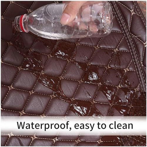 Custom Car Mats All Weather Fit Automotive Floor Mats PU Leather Protector Mat for Most Sedan, SUV, Truck (Black Red) - color: Black Red