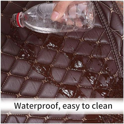 Custom Car Mats All Weather Fit Automotive Floor Mats PU Leather Protector Mat for Most Sedan, SUV, Truck (Black Red) - color: Black Red