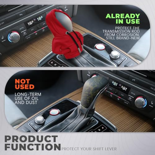 Gear Shift Hoodie, Gear Shift Cover, Fashionable Hoodie Automotive Gear Shift Knob Protector, Car Accessories Mini Sweater Gear Shift Knob Cover for Car Gear Shift Levers (Red-2PCS) - color: Red-2PCS