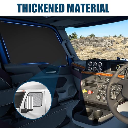 Side Window Sun Shade for International Lonestar LT MV Series 2018-2026, Custom Fit 210T Reflective Sunshade for Semi Truck, 6-Layer Heat Insulation Privacy Protector,2PCS - size: International Lonestar / LT / MV Series 2018-2026