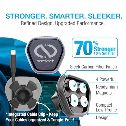 Naztech Magnetic Car Phone Holder Vent - MagBuddy Elite Air Vent Magnetic Phone Mount for Car Magnet Clip Mobile Holder Mount Clip Holders Navigation Bracket Universal Cellphone Automobile Accessories