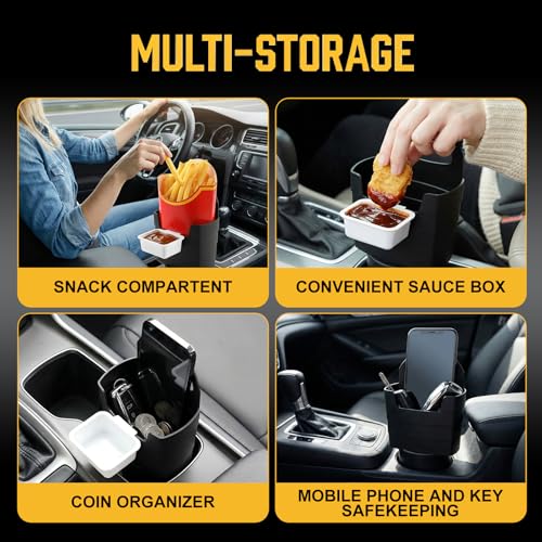 French Fry Holder and Sauce Holder Set for Car – Multifunctional Car Storage Organizer, Fun White Elephant Gift for Adults Stocking Stuffer for Men and Women