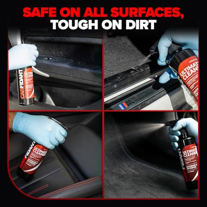 Carfidant Car Interior Cleaner – Stain Remover & Odor Eliminator – No Residue Finish – Safe on Leather, Fabric, Carpet & Plastic – Detailing Spray with Microfiber Towel – 18oz - size: 18 fl. Oz.