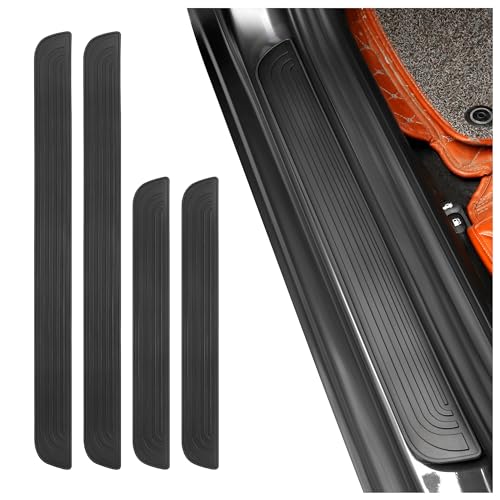 4PCS Car Door Sill Protector,Anti-Scratch & Waterproof Car Door Sills Scratch Protection,Universal Car Exterior Accessories Automotive Door Entry Guard for Car,Truck,SUV (Black, Width 1.96") - color: ['Black'], size: Width 1.96"