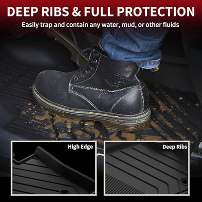 LASFIT Floor Mats & Cargo Mat for 2023 2024 2025 2026 BMW X1 xDrive28i M35i xDrive, Custom Fit TPE All Weather Waterproof Floor Liners Full Set Car Liners, Black - size: 1) X1 2023-2026 | Floor Mats Full Set