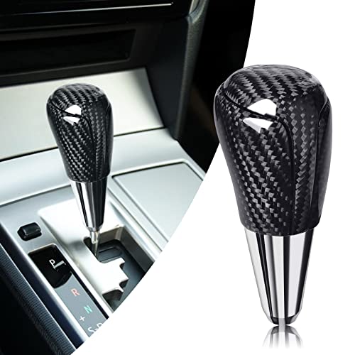 Compatible with Carbon Fiber Gear Shift Knob Head Cover Automotive Shift Lever Modified Decoration for Toyota Camry Corolla Highlander RAV4 (Black) - color: Carbon Fiber Black